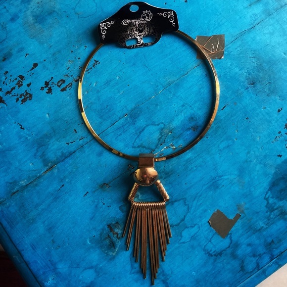 Fringe Tassel Metallic Choker Necklace